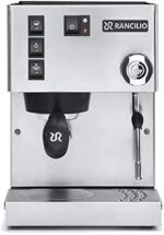Rancilio Silvia Espresso Machine with Iron Frame and Stainless Steel Side Panels, 11.4 by 13.4-Inch (Stainless Steel-Updated 2019 Model), 0.3 liters