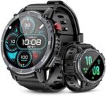 Rapocon Military Smart Watches for Men - 5ATM Waterproof Fitness Watch for Android iOS Phones，1.6" Large Screen Tactical Smartwatch，24 Sports Modes, Bluetooth Call(Answer/Dial Calls/BT5.0) Black