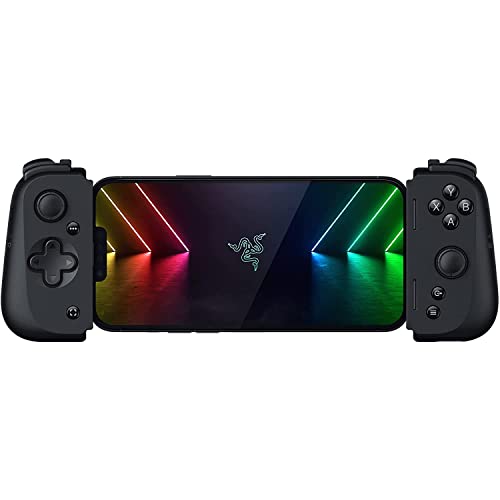 Razer Kishi V2 Mobile Gaming Controller for iPhone: Console Quality Razer Kishi V2 Mobile Gaming Controller for iPhone: Console Quality Gaming Controls - Universal Fit with Extendable Bridge - Stream PC, PlayStation Games - Ultra Low Latency - Ergonomic Design (Renewed)