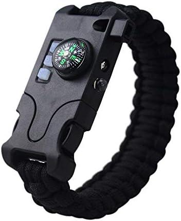 Rechargeable All in 1 Paracord Bracelet, 2019 New 7 String Woven Sports Survival Parachute Cord Wristband Gear Kit with Emergency First Aid Multi-Tool Accessories for Outdoor Wilderness Adventure