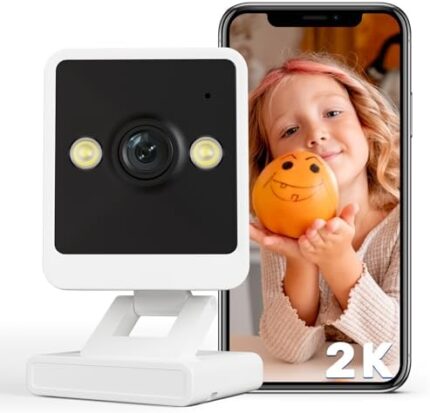 Reobiux Indoor Camera, 1080P HD Pet Camera with Phone App, 2.4Ghz WiFi Camera for Home Security Cameras for Dog/Baby/Elder, 24/7, 2-Way Audio, Spotlight & Siren, Compatible with Alexa (1pcs)