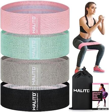 Resistance Bands for Working Out - Booty Bands for Women Men, Fabric Exercise Bands for Legs and Butt, Thigh Bands for Fitness, Gym, Home Workout Equipment (Set of 4)
