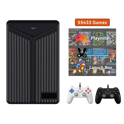 Retro Game Console, 4T HDD with 55433 Retro Games, 80 Emulator Console, 42 PC Games, Retrobat, Launchbox, Playnite 3 Game Systems, Plug and Play Video Games for Win 8.1/10/11, 2 Vibration Controller