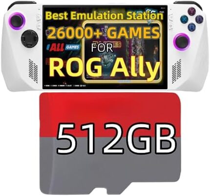 RetroBat Batocera Game Card System for ROG Ally, 512GB Micro SD Card Built-in 26000 Retro Game System Emulator for ROG Ally, RetroBat Retro Game System for ROG Ally