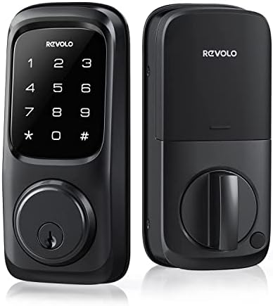 Revolo Door Locks with Touchscreen Keypads, Keyless Entry Door Lock, Electronic Keypad Deadbolt for Front Door, BHMA Certified, All-Metal Construction, Auto Lock, Easy to Install, Matte Black
