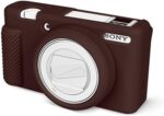 Rieibi ZV-1F Case, Soft Silicone Protective Case for Sony ZV1F/ZV-1M2/ZV-1 Mark II Vlog Camera, Lightweight ZV1F Case - Brown