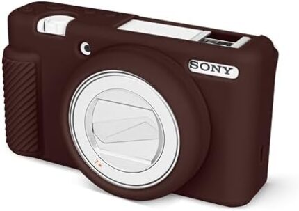 Rieibi ZV-1F Case, Soft Silicone Protective Case for Sony ZV1F/ZV-1M2/ZV-1 Mark II Vlog Camera, Lightweight ZV1F Case - Brown