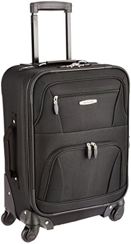 Rockland Expandable Spinner Carry On, Black, 19-Inch