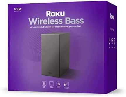 Roku Wireless Bass | Slim Subwoofer Streambar, Streambar Pro Wireless Speakers,Black