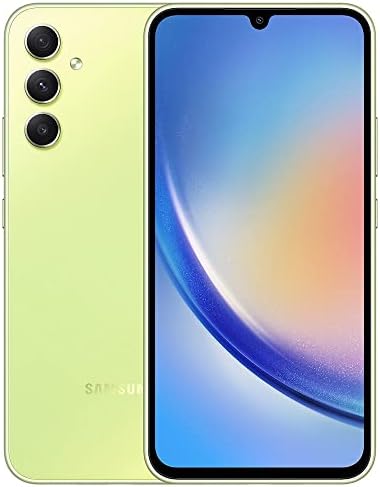 SAMSUNG Galaxy A34 5G + 4G LTE (128GB + 6GB) Unlocked Worldwide (Only T-Mobile/Mint/Metro USA Market) 6.6" 120Hz 48MP Triple Camera + (25W Wall Charger) (Awesome Lime (SM-A346M))