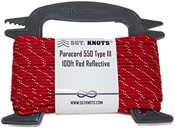 SGT KNOTS Type III Paracord Rope - 550 Paracord for Camping, Hiking, Crafts - Survival Paracord and Parachute Cord for Outdoor Adventure