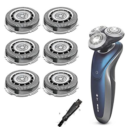 SH90 Replacement Heads Compatible with philips norelco Series 9000(S9xxx) 8000(S8xxx) Electric Razor Shaver, Upgrade SH90/62 Replacement Head Blades for philips shaver 9000, 6Pcs with Brush