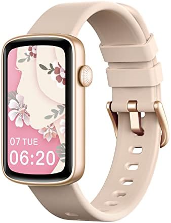 SHANG WING Smart Watches for Women Compatible with iPhone Android Phones, LYNN2 Slim Women's Watch Fitness Tracker Digital Watch with Heart Rate Monitor Pedometer Step/Sleep Tracker Waterproof Pink