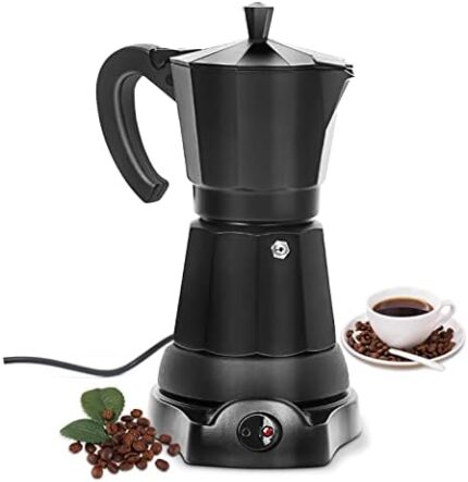SHANGSKY Coffee Pot Electric Coffe Maker 6 Cup, Espresso Coffee Maker Cafeteras Electricas Italian Coffee Pot Espresso Makers Portable Aluminum Electric Mocha Pot Electric Moka Makers