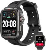 SKG R8 Smart Watches for Men (Answer/Make Call) Alexa Built-in, 1.8'' Fitness Tracker with Running Courses Heart Rate Sleep SpO2 Monitor IP68 Waterproof, Military Smartwatch for Android iPhone 2023