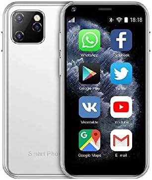 SOYES XS11 3G Mini Smartphone 2.5Inch WiFi GPS China Mobile 1GB RAM 8GB ROM Quad Core Android Cell Phones 3D Glass Slim Body HD Camera Dual Sim Google Play Cute Smartphone (White)