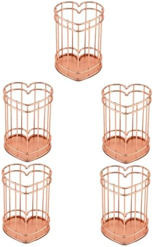 STOBOK 5pcs Iron Heart Pen Holder Desktop Pen Holder Fountain Pen Holder Toiletry Containers Desk Accessories & Workspace Organizers Dresser Cosmetic Brush Organizer Metal Pencil Holder