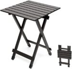 SUNNYFEEL Folding Camping Table - Lightweight Aluminum Portable Picnic Table, 18.5x18.5x24.5 Inch for Cooking, Beach, Hiking, Travel, Fishing, BBQ, Indoor Outdoor Small Foldable Camp Tables