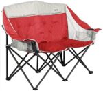 SUNNYFEEL Folding Double Camping Chair, Outdoor Portable Loveseat Chair, Heavy Duty Foldable Lawn Chairs with Storage for Beach/Tailgate/Travel/Picnic, Fold Up Duo Camp Chairs for Adults 2 People