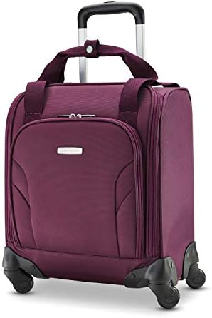 Samsonite Underseat Carry-On Spinner with USB Port, Purple, One Size