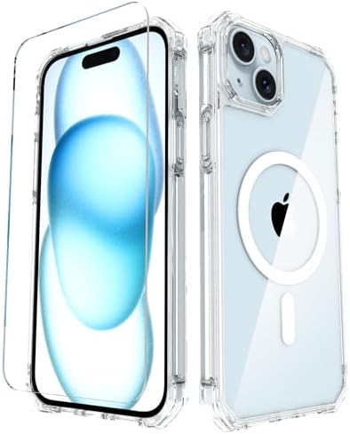 Scooch iPhone 15 Plus MagSafe Case with Screen Protector [MagCase] iPhone 15 Plus Case MagSafe, Military Grade Drop Protection, Ultra-Strong Magnets, Anti-Scratch