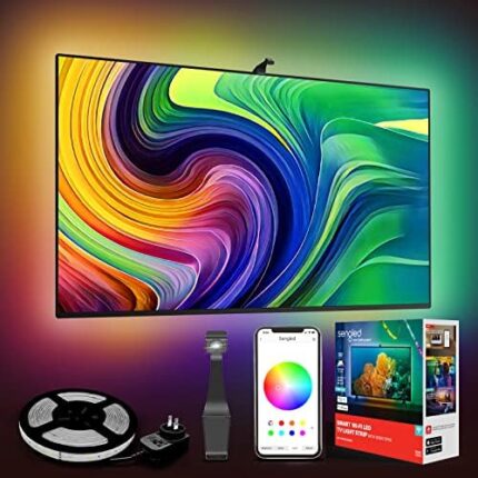 Sengled Ambient TV LED Backlights with Camera, Smart Strip Light for 50-60 inch TVs PC, (TV Sync Supports Off-line) WiFi RGB Lights, Works with Alexa & Google Assistant, App Control, Vision G2