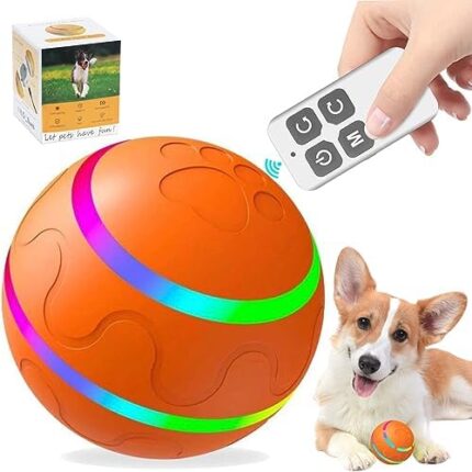 Serenity Essentials Interactive Dog Ball Toys- Durable Balls for Dogs Motion Activated Automatic Rolling Ball Toys for Puppy/Small/Medium Dogs- USB Rechargeable(Orange)