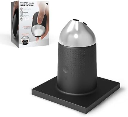 Sharper Image® Wireless Hair Vacuum, Mustache & Beard Trimmer Shaving Hair Catcher, Countertop Mens Grooming Sink Cleaner, Powerful Suction Tip, Charging Base, Ergonomic Comfort, Rechargeable Battery