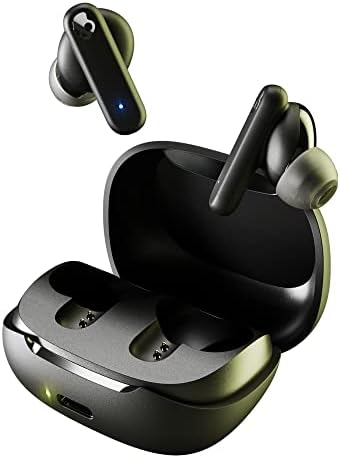 Skullcandy Smokin Bud In-Ear Wireless Earbuds, 20 Hr Battery, 50% Renewable Plastics, Microphone, Works with iPhone Android and Bluetooth Devices - Black