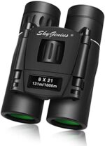 SkyGenius 8x21 Small Compact Lightweight Binoculars for Concert Theater Opera .Mini Pocket Folding Binoculars w/Fully Coated Lens for Travel Hiking Bird Watching Adults Kids(0.38lb)