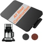 Sliding Tray for Coffee Maker Slider - Coffee Pot Sliders for Counter Heavy Kitchen Appliances, Under Cabinet Rolling Appliance Tray for Countertop Storage Moving with Wheels 9" X 14.5"
