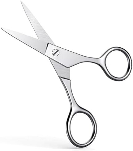 Small Scissors, Eyebrow Scissors, Nose Hair Scissors, Professional Grooming Scissors for Hair, Eyelashes, Nose, Eyebrow Trimming, Mustache. -AsonTao