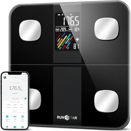 Smart Scale for Body Weight and Fat Percentage, RunSTAR High Accuracy Digital Bathroom Scale with Large Display for BMI Heart Rate FSA&HSA Eligible 15 Body Composition Analyzer Sync with Fitness App