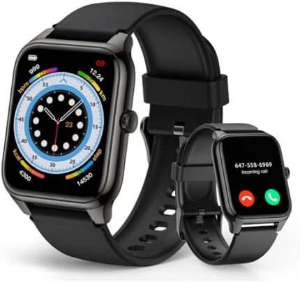 Smart Watch, 1.78" AMOLED 368*448 HD Screen, 69 Sports Modes Fitness Tracker with Heart Rate, Blood Pressure, Blood Oxygen, Sleep, IP68 Waterproof Smartwatch with Bluetooth Call for Android iOS