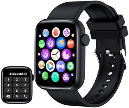 Smart Watch, 1.9" Full Touch Screen Smart Watch for Android & iOS Phones with Heart Rate & Blood Oxygen Monitor, 123 Sport Modes，Voice Assistant, Fitness Smart Watch for Women Men