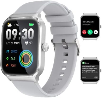 Smart Watch, 1.96" Full Touch Smartwatch, Compatible with iPhone Android, Heart Rate & Sleep Monitor, Multi-Sport Modes, Blood Oxygen, Voice Assistant, IP68 Waterproof, Fitness Tracker for Women Men