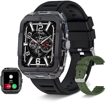 Smart Watch, Bluetooth Call (Answer/Make Calls) Smartwatch For Men, Outdoor Rugged Military, Sports IP68 Waterproof, Fitness Tracker for Android iPhones with Heart Rate 1.85"HD Long Battery Life