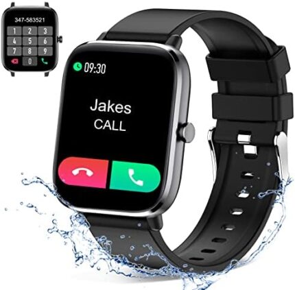 Smart Watch Full Touch Smart Watches for Android iOS Phones Compatible (Answer/Make Call) Smart Fitness Tracker Watch for Women Man Waterproof Smartwatch with Sleep/Heart Rate/sports/Step (Black)