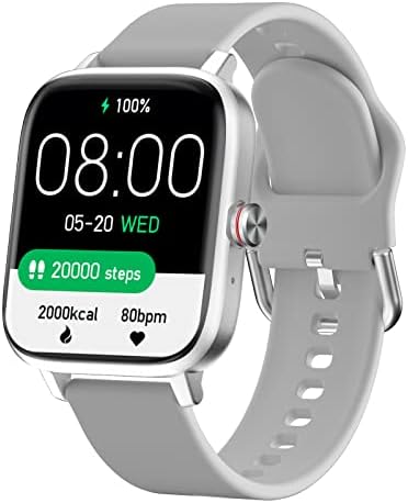 Smart Watch, Luoba 1.69'' Touch Answer/Make Call Men Smartwatch Women Activity Fitness Tracker with Heart Rate Sleep Monitor Calorie Step Counter Sport Running Fitness Watch for Android iOS, Silver