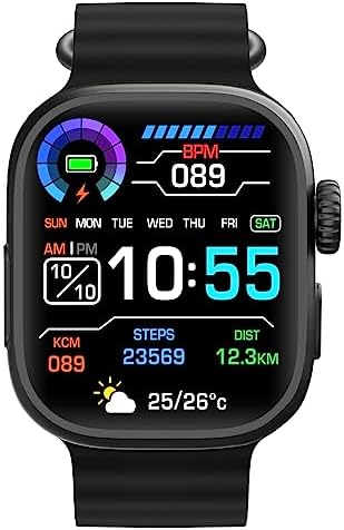 Smart Watch Series 8GS [49mm] Fitness Watch for Men Women Exercise Modes Sleep Tracking Apps, Water Watches Resistant for iOS and Android Black
