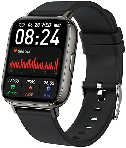 Smart Watch for Men Women, 2022 Fitness Tracker 1.69" Touch Screen Smartwatch Fitness Watch 24 Sports IP68 Waterproof, Heart Rate/Sleep Monitor/Pedometer/Calories, Activity Tracker for Android iPhone