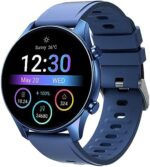 Smart Watch for Men Women Quick Text Reply 1.2" AMOLED Always-on Display for Android Phones and iOS Compatible iPhone Samsung Oxygen Heart Rate Monitor 3ATM Smartwatch Fitness Tracker Black Round