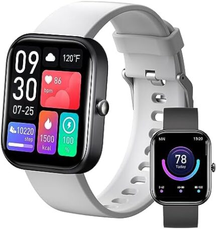 Smart Watch for Men Women,2-Inch Fitness Tracker 100+ Sports Modes,IP67 Waterproof,Smart Watch (Answer/Make Call) with Step Sleep Calories Monitoring Pedometer for iOS Android Phones