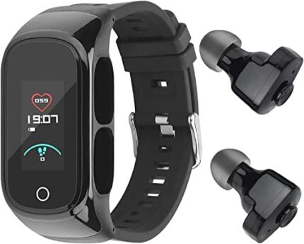 Smart Watch with Earbuds for Women and Men,Activity Fitness Tracker Watch Combo Bluetooth Earbuds Can Receive Calls Messages Sleep Tracker Calorie Counter for Men Women Kids