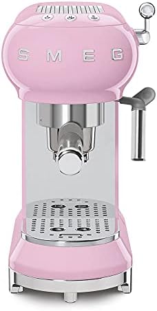 Smeg ECF01RDUS 50s Retro Style Espresso Machine - Pink, Large