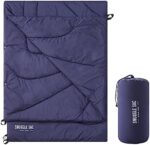 Snuggle Sac Outdoor Puffy Camping Blanket, Packable Waterproof Warm Hiking Blanket for Cold Weather, Lightweight Compact Camping Quilts for Travel, Beach, Picnic, 55" x 70" Navy