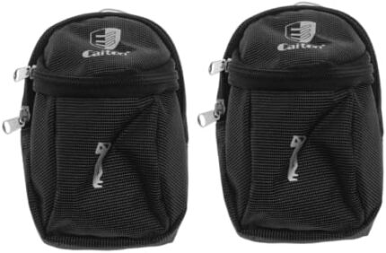 Sosoport 2pcs Pocket Balls Storage Holder Keychain Tools Bag Holder Clip Outdoor Tools Basket Belt Purse Toolkit Accessory Sports Utility Pouch Golfball Container Equipment Spherical