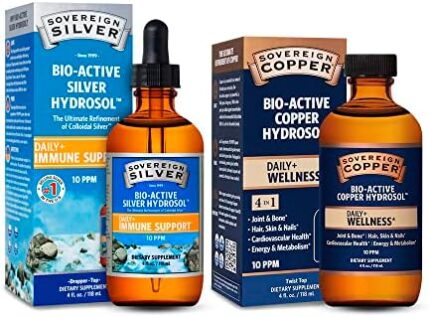 Sovereign Silver 4 Ounce Dropper and Sovereign Copper 4 Ounce Twist Top