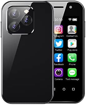 Soyes XS14Pro Mini 4G Smartphone 3.0 Inch Quad Core Dual Sim Ultra Thin Unlocked Card Mobile Phone WiFi Bluetooth Hotspot Student Pocket Cellphone (Black 2GB RAM 16GB ROM)