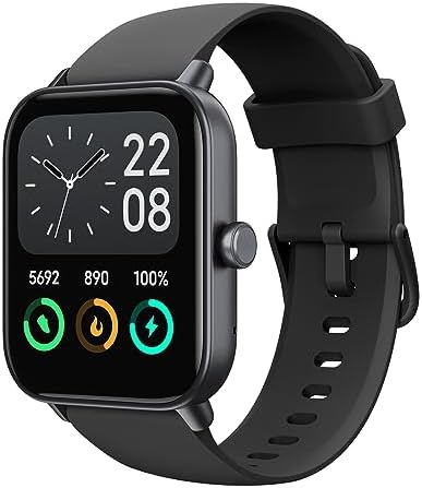 Spürbar 1.8 Inch Smartwatch, Answer/Make Call, Built-in Alexa, All-Day Health Tracker (Blood Oxygen/Heart Rate/Sleep), 100+ Sports Modes Smart Watchs for Women Compatible with Android iOS Phone(Black)